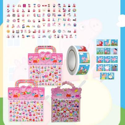 Peppa Pig 50/100 Zhang Peipei Cartoon Stickers, Home Decoration Stickers, Reward Stickers, Party Decoration Stickers, The Best Holiday Gift For Good Friends, Party Atmosphere Decoration, Perfect Party Decoration, Home Decoration, Perfect Room Decoration, Christmas Gift, Valentine's Day Gift, Ideal Friend Gift For Birthday Celebrations, Souvenir, Female Souvenir, Cute Aesthetic, Valentine's Day Gift, Decoration, Home Decoration, Valentine's Day Gift