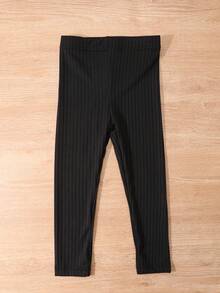 3 chiếc quần legging gân trơn cho bé gái, mềm mại và thoải mái, quần thường ngày có chun co giãn. - Nhiều màu - Xem 5