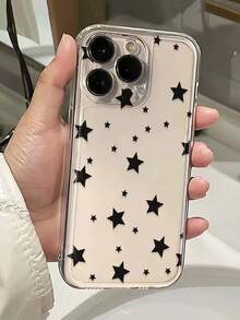 Transparent Perforated High Transparency Star Painted Anti-Drop Phone Case Compatible With Iphone 16 Pro Max, 16, 16 Pro, 15 Pro Max, 14 Pro Max, 13, 12, XR, 7/8, Galaxy S2, A03s, A03 Core, A04, A12, A13, A14, A21s, A22, A23, A24, A32, A33, A34, A51, A52, A53, A54, A71, A72, A73, S20 FE, S21, S22, Series - Multicolor - View 4