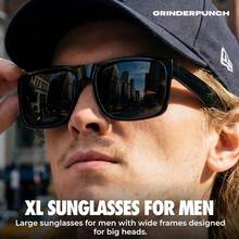 XL Sunglasses For Men Big Heads Wide Extra Wide Polarized UV400 Driving Fishing Sunglasses Large Fit Mens Shades - 1 gói bóng/đen siêu đậm + cỡ X-Large - Xem 2