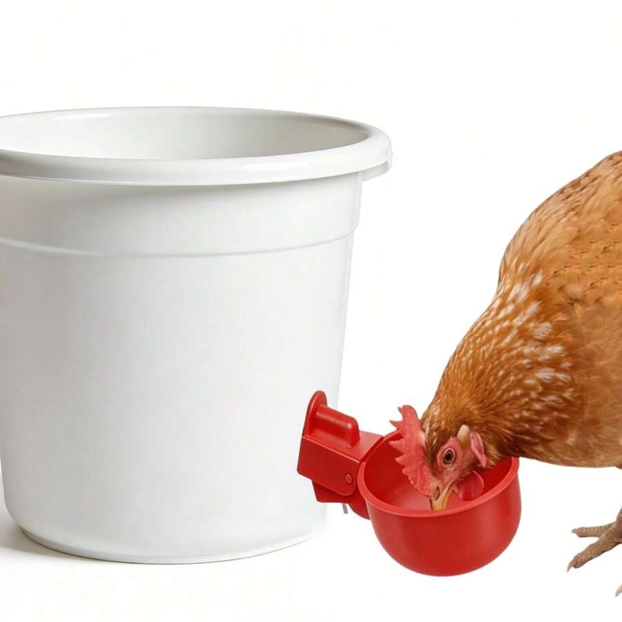 Bộ máng uống nước tự động cho gà (4/6/8/12 món), bát ăn tự động bổ sung nước cho gia cầm, chất liệu PP bền, không cần pin, tự động ngắt nước cho vịt và chim. - Máy cấp nước - Xem 1