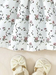Gaun Lengan Pendek Motif Kupu-kupu Lucu untuk Bayi Perempuan, Musim Panas - Berwarna merah muda - View 7