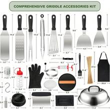 237pcs Griddle Accessories Kit Blackstone, Flat Top Grilling Accessories, Grill Spatula Set With Enlarged Spatulas, Basting Cover, Burger Press Patty Maker, Scraper Outdoor Barbecue - 預設 - 查看 2