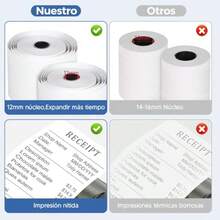 100 Rollos Papel Termico 57x40 mm 12 Metros Largo Impresión Nítida para Impresora de Tickets Punto de  POS Rollos Térmicos Caja Registradora Xprinter Ticket impresora Portátil Supermercado - Blanco - Ver 4