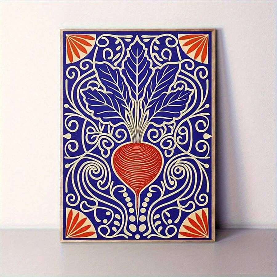 1 pieza de arte de lienzo vintage con corazón dulce, 12x16 pulgadas (30,48x40,64 cm) - Decoración de pared de cocina bohemio, sin marco, ilustración de plantas de granja chic para el hogar, oficina, café o baño, decoración botánica rústica - Sin marco - Ver 1