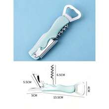 多功能葡萄酒瓶起子、啤酒瓶起子、酒吧工具，适合作为父亲节礼物或送给朋友的礼物 - 藍色 - 1件 - 查看 6