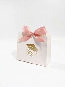 5 piezas Caja de regalo de graduación con diseño de gorra y diploma, empaque de favor de papel mini con lazo de cinta de satén, elegante soporte para dulces para decoración de mesa de fiesta de graduación, caja de regalo pequeña para celebración de la clase, fácil de ensamblar - 11,5X4,5X10cm - Ver 19