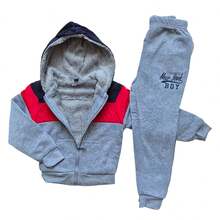 Children's Plush Set For Boys, Intense Cold Weather, Lined With Warm Fur, Winter Launch, Promotion 167 - Light Grey - View 4