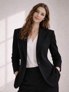 ADD MODA REF Y556 VERSATILE WOMEN'S BLAZER - Hitam - View 3