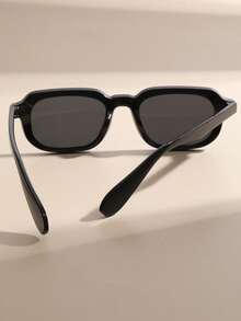 New Women's Square Small Frame Retro Minimalist Elegant Fashion Glasses, Suitable For Street, Vacation, Versatile Accessory - 黑色 - 查看 4