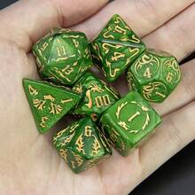 Nuevo set de 7 dados de juego de dragón y calabozo con múltiples facetas y de 2 tonos - Multicolor - Ver 2