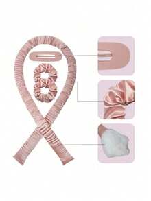 Bộ uốn tóc không cần nhiệt 3 trong 1, bao gồm băng đô điều chỉnh và kẹp, được làm từ lụa tơ tằm và satin cao cấp, kèm túi đựng bằng nhung, công nghệ uốn tóc qua đêm không cần nhiệt, tạo sóng tự nhiên và lọn tóc xoăn bồng bềnh, tạo kiểu không gây hư tổn, thích hợp sử dụng qua đêm, khi đi du lịch và làm quà tặng chăm sóc tóc cao cấp. - Nhiều màu - Xem 10