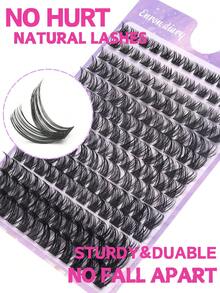 168 Bó lông mi giả ấn tượng, mềm mại tự nhiên, lông chồn, từng sợi riêng lẻ, dày dặn, tự làm mi nối, mi giả trang điểm, mi giả từng sợi, mi giả. - D - Xem 5