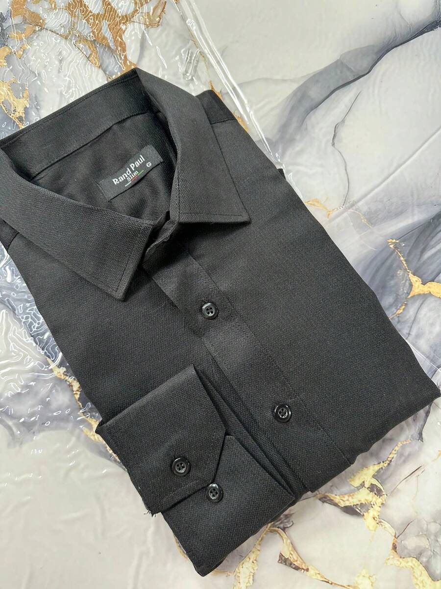 Camisa Masculina Estampada Slim Fit Social Casual Versátil Elegante - Preto - Visão 1