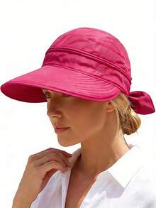 2-In-1 Women's Sun Hat, Detachable Zipper, Ponytail Friendly, Lightweight Quick-Dry, UV Protection For Summer, 1/2 Pieces Set - A - View 15