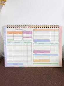 我的预算月度财务计划螺旋笔记本 – 无日期预算追踪器，包含收入、支出、账单、储蓄和专项基金部分，金色线圈装订，非常适合个人财务管理、偿还债务和预算目标。 - A - 查看 4