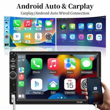 1 DIN 7 Inch Car Radio Multimedia Player With CarPlay, Android Auto, Touchscreen, FM, AUX, Mirroring Link - Without Steering Wheel Controls and Rearview Camera - View 3