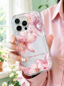 Ốp điện thoại hình trái tim màu hồng trong suốt, thiết kế hình trái tim và bướm, in dòng chữ "Vẻ đẹp sẽ đến", tương thích với iPhone 13/11/17/17pro/16/14/15/15pro/15 Plus/15 Promax/7plus/8plus/X/Xs Max/Xr/11pro/12pro/13pro/14pro/12mini/13mini/11promax/12promax/13promax/14promax/14plus/17pro Max/17Air/6/6s Plus/7/8/16Pro/16plus/16promax/Se2/17promax & Tương thích với Samsung Ốp bảo vệ trong suốt chống sốc cho Galaxy/A54/A14/A12/A13/A15/A32/A33/A24/A52S/S20/S21/S22/S23/S24/S23Plus/S24ultra/S25/A15/A33/A23 - Nhiều màu - Xem 1