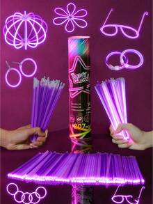 214 piezas Cubo de Varitas Luminosas Moradas, Viene con Conectores para Formar Diferentes Formas, Luminoso de Larga Duración, Accesorios de Animación para Conciertos, Brilla en la Oscuridad, Decoraciones para Fiestas, Juego de Varitas Luminosas Multicolor, También Adecuado como Regalos de Cumpleaños, Decoraciones para Fiestas, Juguetes Luminosos para Adolescentes, Decoraciones Luminosas - Púrpura - Ver 9