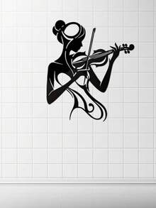 Elegant Violin Girl Metal Wall Art - Vintage Style Home, Bathroom, Office, Cafe Decor - Perfect Gift For Music Lovers - HH-1243 - View 9