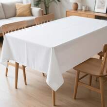 20片/包一次性塑料桌布，54 x 108英寸，适用于派对、野餐、婚礼，装饰性长方形桌布，防水白色塑料罩 - 彩色 - 查看 6