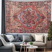 Traditional Turkish Floral Wall Tapestry - Orange-Red, Pink, And Red Oriental Carpet Patterns, Made Of Large-Sized Polyester Fiber Wall Hanging Fabric With A White Border. Perfect For Decorating Dorm Rooms Or Bedrooms. For Room Decoration Purposes. - 多色2 - 查看 5