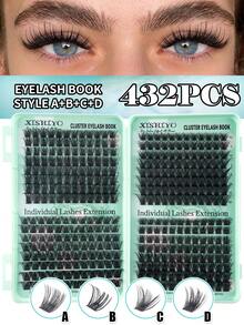 640/576/384 片 D 卷度单根簇状假睫毛，9-18mm，浓密自然，打造丰盈卷翘妆效，超柔软轻盈，可重复使用，单根分段式假睫毛，30D+40D+50D+60D+80D+100D 睫毛嫁接套装，簇状假睫毛，单根假睫毛，假睫毛 - DD - 查看 6