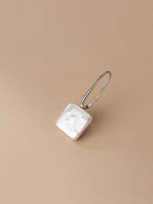 1 Đôi bông tai acrylic hình vuông hình học bằng bạc S925 thanh lịch, món quà trang sức tối giản trang nhã, phù hợp để đeo hàng ngày. - #1 - Xem 5