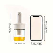 油刷瓶 - 1个硅胶吸油器，带伸缩手柄和按压泵，玻璃材质，适用于烧烤、烹饪、涂抹和煎烤，是生日、情人节、乔迁和圣诞节的完美礼物，也是婚礼和家庭厨师的理想礼物，经久耐用且易于使用。 - 彩色 - 查看 9