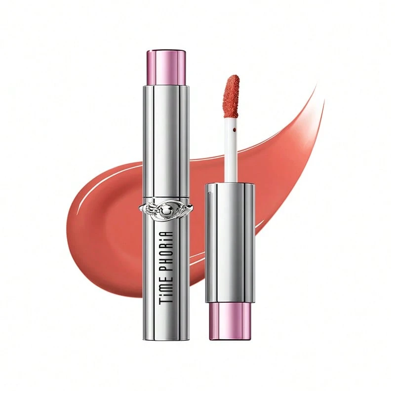 TIMEPHORIA Brillo de labios sin transferencia, color de labios de cobertura total de 24 horas, cosméticos livianos y humectantes sin pegajosidad con empaque de estilo clic - 001 ARCILLA ILUMINADA POR LA LUNA - Ver 1