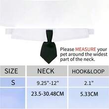1pc Satin Formal Pet Necktie With Shirt Collar, Adjustable For Cats & Small/Medium Dogs, Wedding Party Photo Prop Pet Grooming Accessory - Black and White - View 6