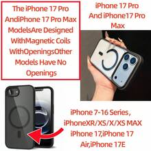 Ốp lưng điện thoại sạc không dây MagSafe cao cấp, vỏ bảo vệ từ tính cho iPhone 17 Pro Max, 16, 15, 14, 13, 12, 11 Mini, 15 Plus, 16 Pro, 17 - màu đen - Xem 9
