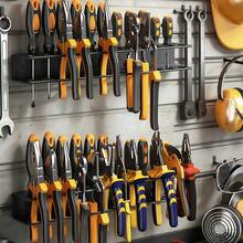 1pc Wall-Mounted Tool Organizer - Garage Storage System For Screwdrivers, Pliers, Wrenches, Hammers, And Drill Bits - Space-Saving Workshop Shelving - Heavy-Duty Metal Tool Rack For Garage & Workshop Organization - Multi-Functional Tool Holder - Multicolor - View 8