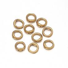 10pcs/Pack Stainless Steel Double Hole Pig Nose Rings, 5/6/8mm Simple Solid Color Metal Rust-Proof Linking Rings, DIY Jewelry Accessories For Bracelets, Keychains, Pendants - Hidden Coil - View 13