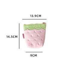 1pc/2pcs Cute Strawberry Plush Pencil Case, Large Capacity Kawaii Pen Pouch For Girls, Soft Zipper Stationery Organizer For School, Office & Travel, Back To School - Pencil Case - View 8