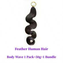 ZHENDEFA Body Wave Crochet Human Hair Knotless Pre-Separated Braid Virgin Human Hair With String Pre-Looped Reusable Feather Crochet Hair Extensions - SNatural - View 31