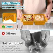 2 Pack Silicone Freezer Trays With Lid For Easy Storage Silicone Soup Freezer Molds 2 Cup Ideal For Making Ice Cubes, Freezing Broths, Sauces And Leftover Food, Leakproof, Easy Release, Dishwasher - 青色+黃色 - 查看 4