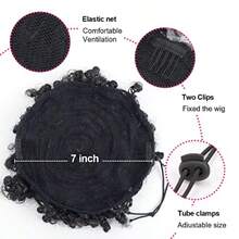 DCurly Afro Puff Ponytail - Adjustable Drawstring Bun Extension For Women Synthetic Hair Short Tight Curls Brown Mix Blonde 85g - 4613 - 查看 4
