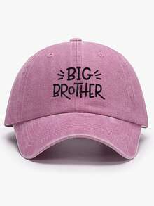 1pc Vintage Washed Baseball Cap With Letter Print "Brother", Adjustable, Breathable, Casual Soft Curved Brim Sun Hat, Unisex, Dad Hat For Spring And Summer - A - View 12