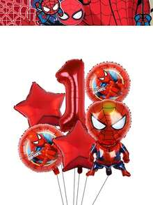 Marvel Bộ trang trí sinh nhật Người Nhện, đồ dùng tiệc bao gồm bóng bay số màu đỏ 32 inch, đồ trang trí tiệc sinh nhật siêu anh hùng cho trẻ em, tiệc mừng năm mới, bó hoa quà tặng, bóng bay phông nền chụp ảnh. - Bộ bóng bay - Xem 14