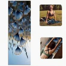 1 pieza Esterilla de yoga con estampado de hoja de ginkgo antideslizante - Apta para entrenamiento en casa, baile y saltar la cuerda - Unisex, accesorio de yoga, esterilla de fitness, disponible en múltiples estilos - Multicolor - Ver 15