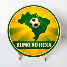 Round MDF Decorative Plaque 20cm Brazil World Cup + Stand - Copa10 - View 2