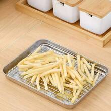 1/2/6pcs Baking Sheet Set With Rack (Includes 1 Sheet Or 1 Sheet + 1 Rack/3 Sheets + 3 Racks), 8.7/10/11 Inch Stainless Steel Baking Pans And Cooling Racks, Non-Stick Cookie Sheets For Baking Cookies, Meat, Chicken, Easy To Clean And Dishwasher , - View 7