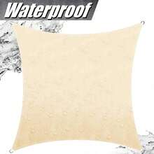 Waterproof Sunshade Sail 2.5m X 3m Rectangular, 120g/M² Sun Protection Tarpaulin Cream-Colored For Garden & Balcony - 1pcs - 查看 4