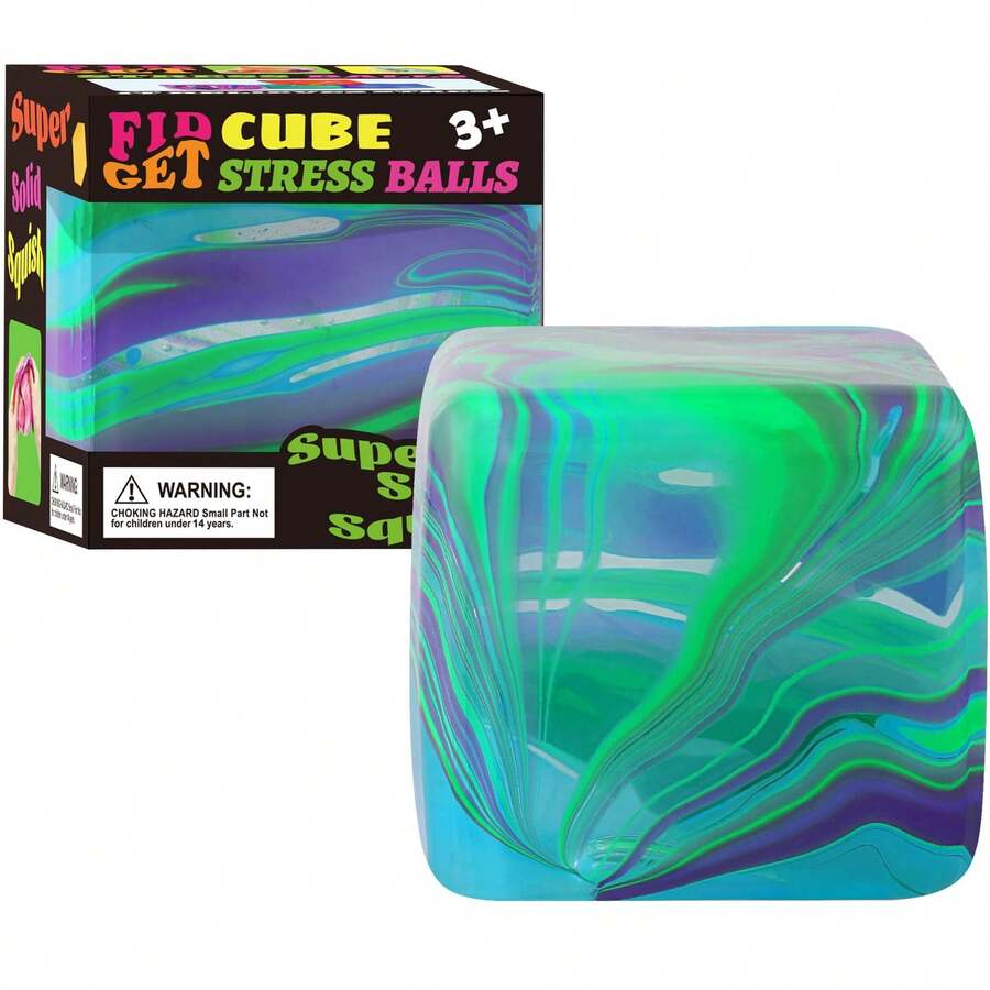 Fidget Toys Squishy Stress Cube, Stress Balls For Kids Adults Squishies Stress Relief, Ice Squishy Cube Sugar Balls, Sensory Toys For Kids With Autism, Fidgets For Classroom Prize Toys (Pink) - 綠色 - 查看 1