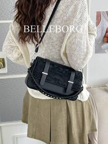 Minimalist Elegant Versatile Small Women Handbag & Shoulder Bag - Black - View 4