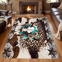 Fashionable And Modern Leopard Print Pattern Flannel Material Area Rug, Outdoor Carpet , 2D Digital Printing Comfortable Home Decor Mat , Non-Slip Rubber Bottom, Multiple Sizes Available. Suitable For All Seasons, Washable, Machine Washable, Comfortable, Unique, As Birthday Gifts, Household Items, Wedding Items, Souvenirs, Home Decoration, Daily Life, Office Decoration, Birthday, Anniversary, Valentine's Day, Thanksgiving, Graduation Season, Christmas, Halloween, Mother's Day, Father's Day, Wedding, New Year Gift Decoration. Suitable For Shopping Centers, Restaurants, Kitchens, Bathrooms, Party, Game Room,Living Rooms, Bedrooms, Corridors, Balconies, Outdoor Doors, Door Mats, Entrance Mats, Non-Slip Mats, Offices, Cafes,  Yards, Rv Camping & Picnics,Piano Room Floor Decoration Rug.Suitable For Him, Her, Family Members, Boyfriend, Girlfriend, Father, Family Members, Mother, Lover, Daughter, Son, Grandfather, Grandmother, Teacher, Doctor, Nurse, Friend, Classmate, Pet. - 多色4 - 查看 1