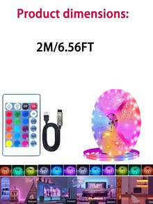 3ft-100ft Bedroom LED Lights With 24-Key Remote Control, Adjustable Color & Brightness, Cuttable Length, Easy Installation, Suitable For Home Decor, Bedroom Ambiance Lighting, Fun Lights, Holiday Party Atmosphere - White - View 16