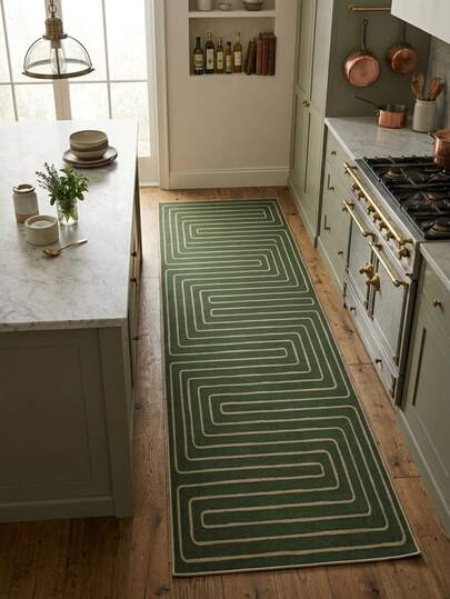 1 pieza Alfombra/Tapete de área con diseño abstracto minimalista moderno de líneas y patrones geométricos, adecuado para pasillo, baño, cocina, entrada, dormitorio, sala de estar, suave y lavable, decoración del hogar