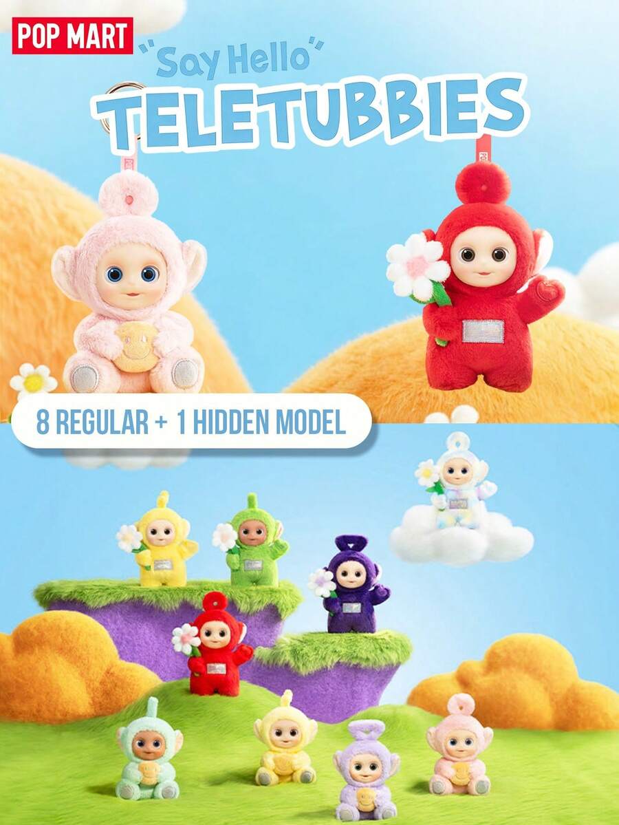 Hộp bí mật thú nhồi bông Teletubbies Greeting Series của POP MART - 8 nhân vật thường + 1 nhân vật ẩn. Thiết kế mềm mại và đáng yêu tái hiện lại các nhân vật Teletubbies được yêu thích, với các phụ kiện vui nhộn như hoa cười và bánh mì nướng. Với phong cách màu pastel tươi mới, nó nắm bắt được niềm vui ấm áp của những kỷ niệm kinh điển. Lý tưởng cho người hâm mộ Teletubbies, người sưu tập hộp bí mật, người yêu thích búp bê nhồi bông và người tìm kiếm quà tặng. Một món đồ sưu tầm tuyệt vời cho sinh nhật, ngày lễ hoặc như một món quà giúp nâng cao tinh thần.